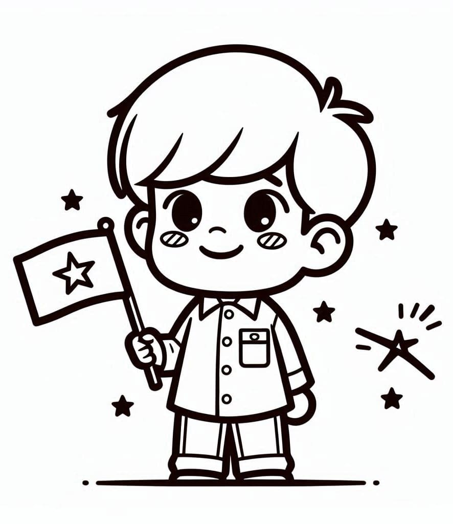 Cậu Bé Với Lá Cờ Việt Nam