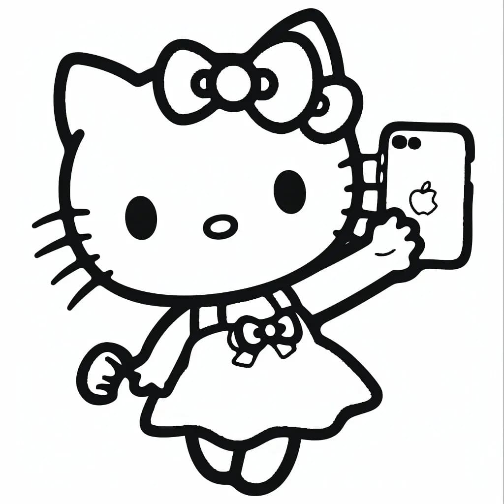 Hello Kitty Với Điện Thoại