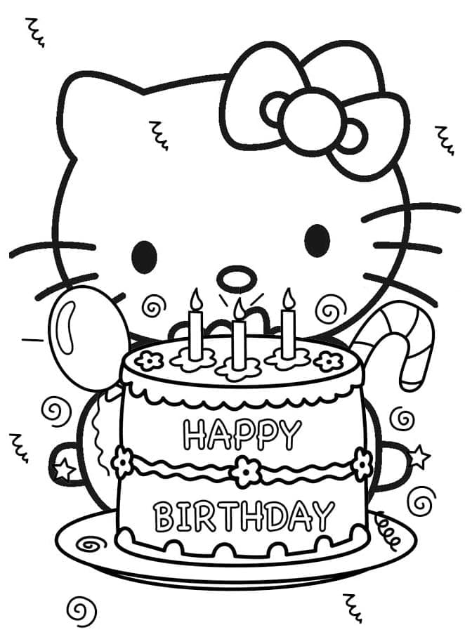 Hello Kitty và Bánh Sinh Nhật