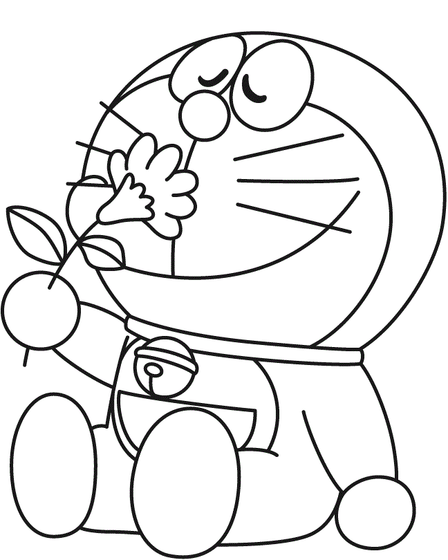 doraemon ngửi hoa